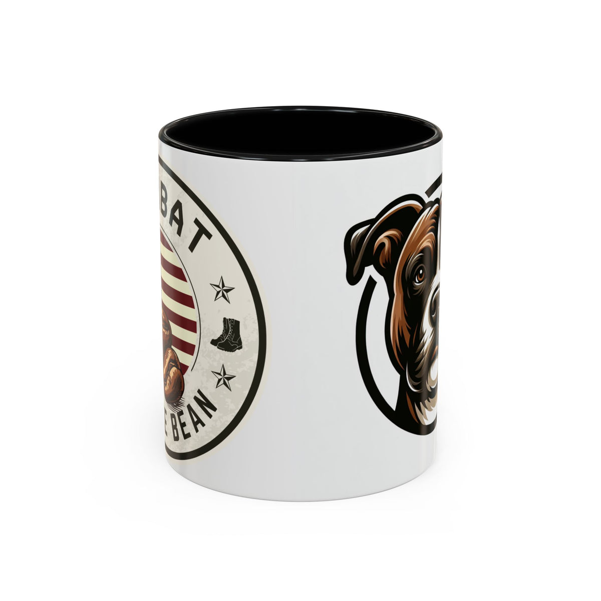 Combat Coffee Mug - Dog Lover's Ceramic Cup with Boxer Design