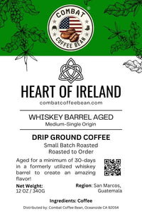 HEART OF IRELAND - Blended - Medium Roast - Flavored (notes of oak, caramel, and a gentle whiskey finish)