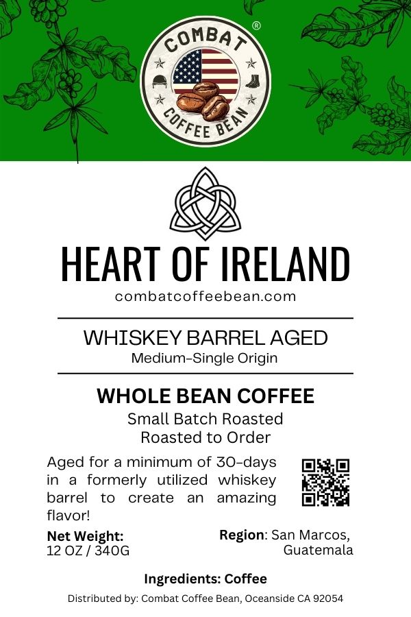 HEART OF IRELAND - Blended - Medium Roast - Flavored (notes of oak, caramel, and a gentle whiskey finish)