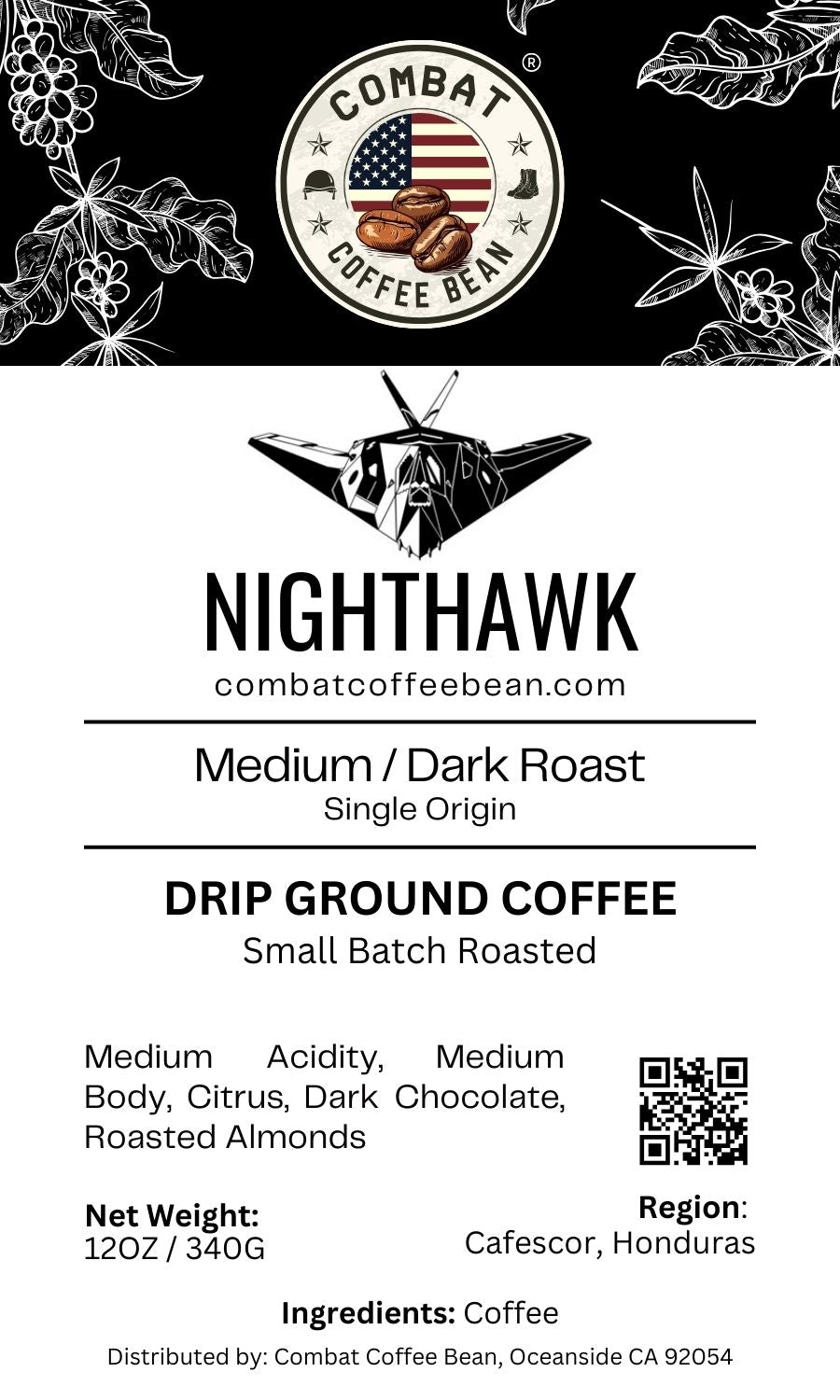 Nighthawk - Honduran - Medium / Dark Roast (Smooth Body, Mandarin Orange, Chocolate)