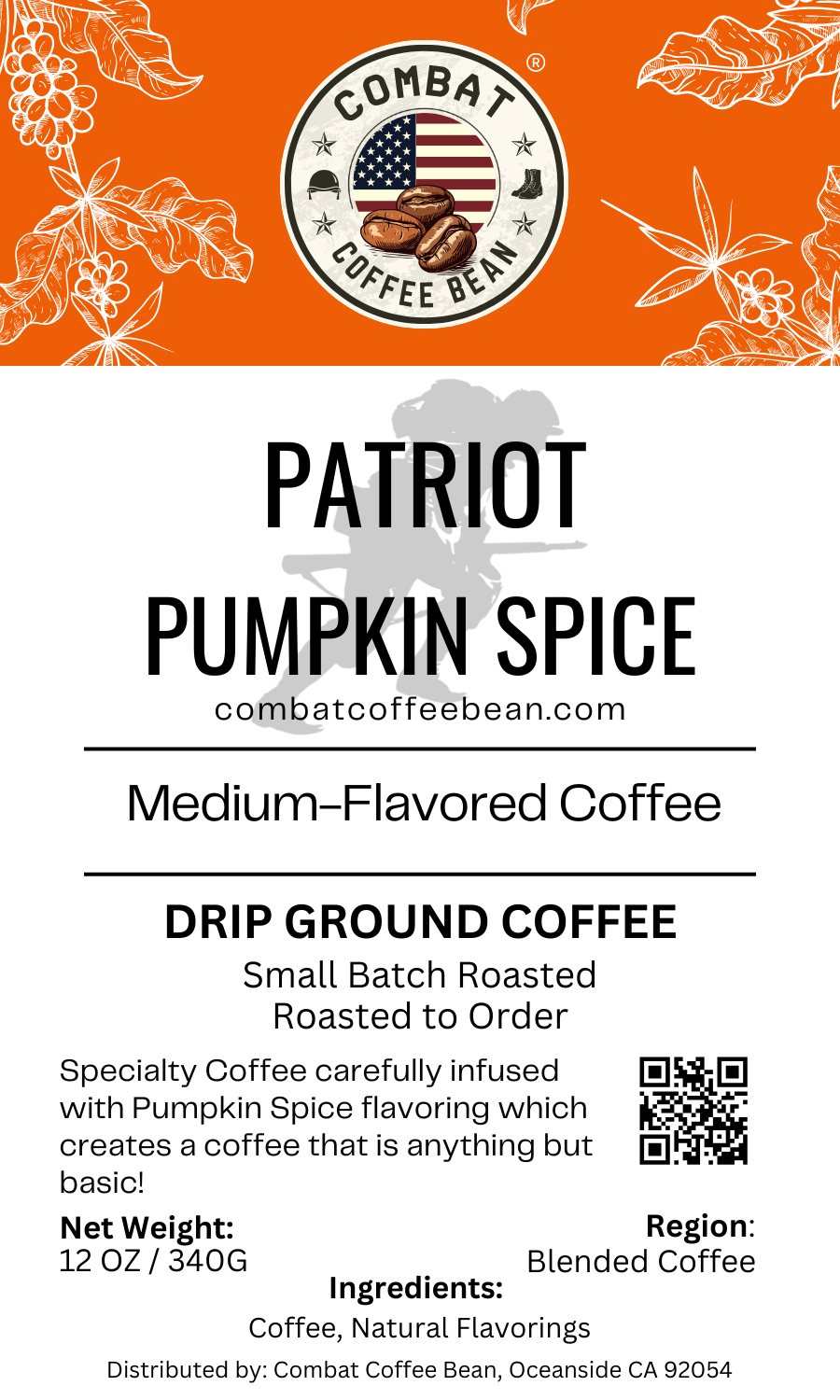 Patriot Pumpkin Spice - Blended - Medium Roast - Flavored (Natural Pumpkin Spice Flavoring)