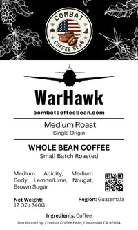 WarHawk (Medium Acidity, Medium Body, Lemon/Lime, Nougat, Brown Sugar)