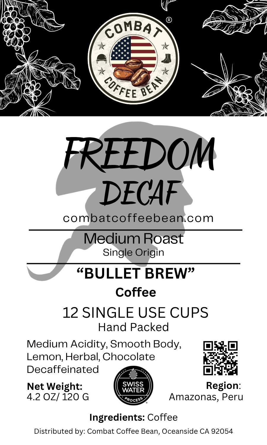 Freedom Decaf Bullet Brew - Coffee Pods (Peruvian Decaf, Lemon, Herbal, Chocolate)