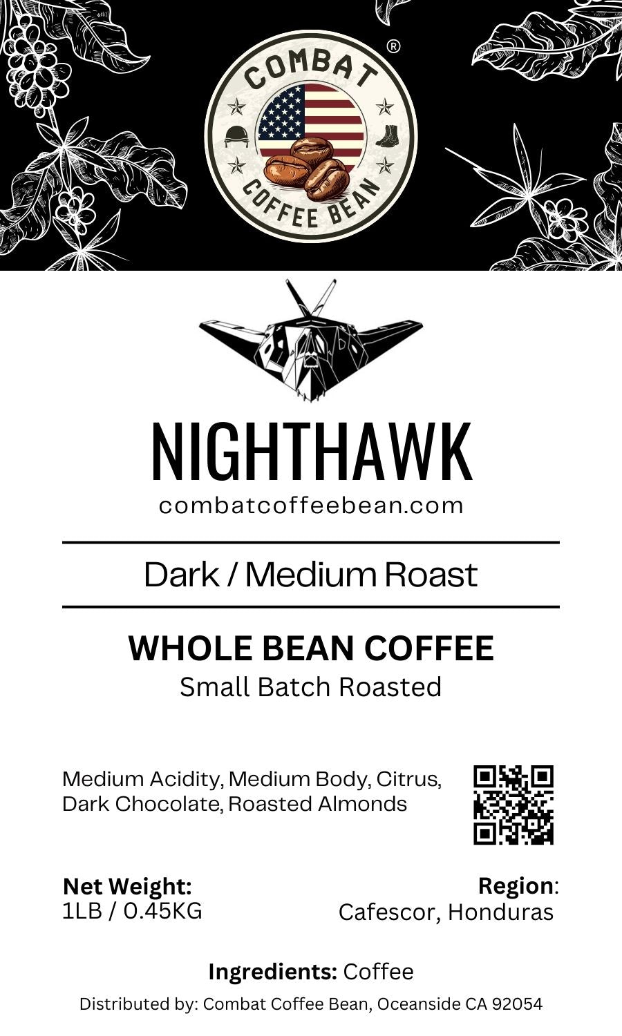 Nighthawk - Honduran - Medium / Dark Roast (Smooth Body, Mandarin Orange, Chocolate)