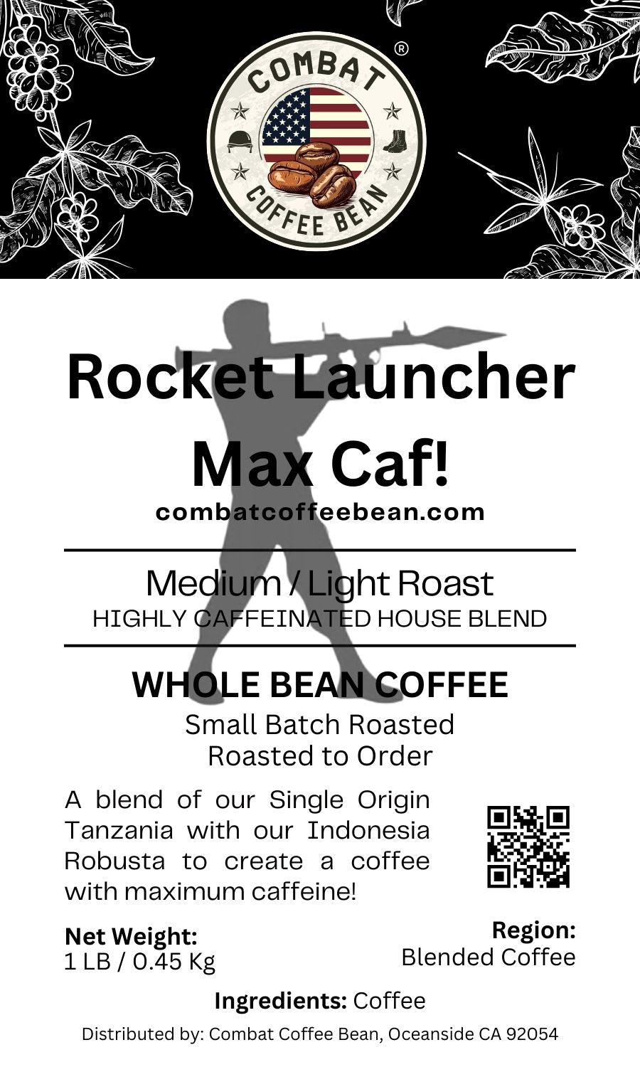 Rocket Launcher Max Caf! - Blended - Light / Medium Roast (Maximum Caffeine!)
