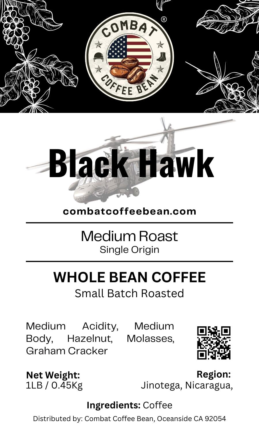 BlackHawk - Nicaraguan - Medium Roast (Medium Body -  Hazelnut, Molasses, and Graham Cracker)