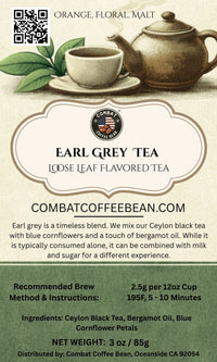 Earl Grey Tea (Orange, Floral, Malt, High Astringency, High Body, Medium Sweetness)
