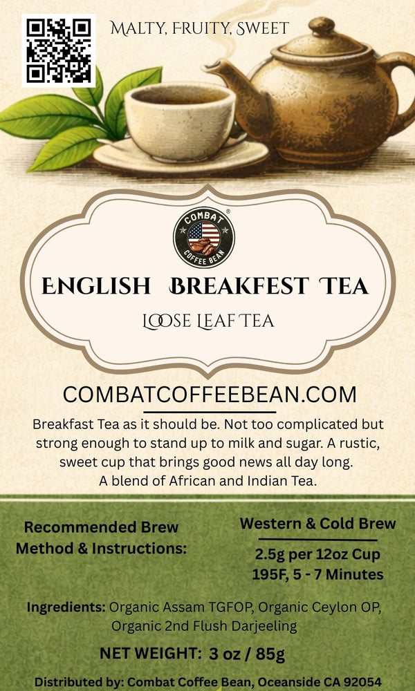 English Breakfast Tea (Malty, Fruity, Sweet, High Astringency, Medium Body, Medium Sweetness)