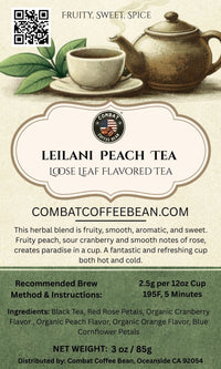 Leilani Peach Tea (Fruity, Sweet, Spice, High Astringency, Medium Body, High Sweetness)