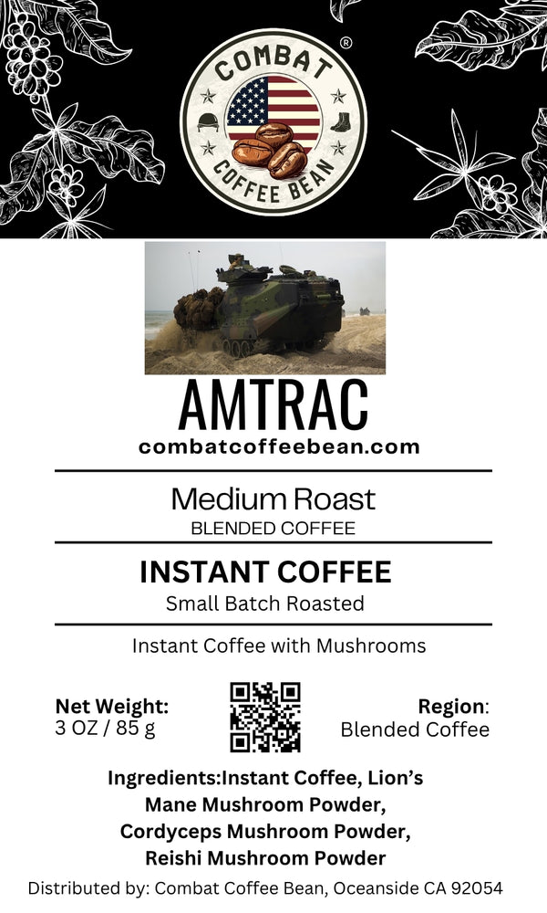 AMTRAC- Blended - Medium Roast - Instant Coffee w/ Mushrooms