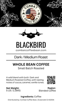 Blackbird - Blended - Medium/Dark Roast Blend (Cowboy Blend, notes of Cocoa, Caramel, Vanilla tones)