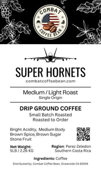 Super Hornets - Costa Rican - Medium/Light Roast (Brown Spice and Brown Sugar, hint Stone Fruit)